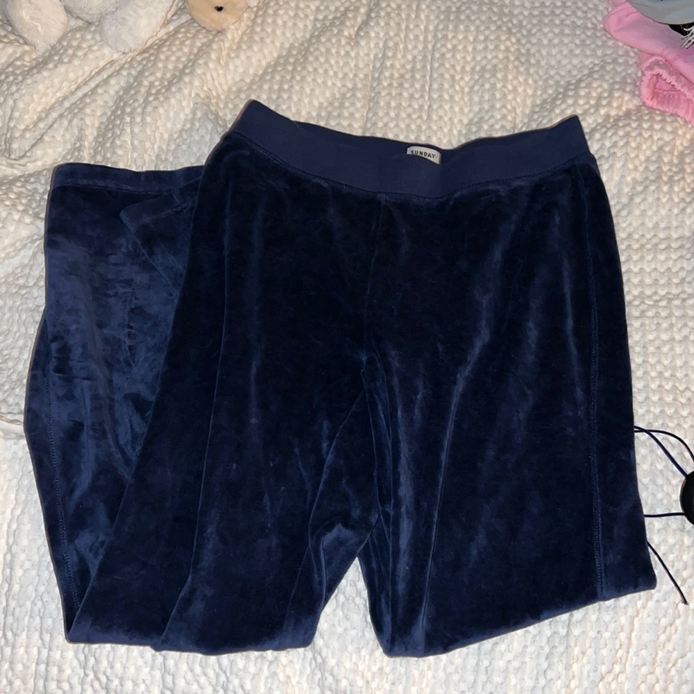 Sunday best blue velour pants